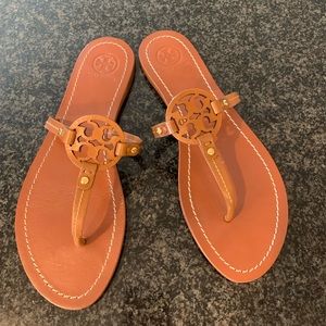 Tory Burch Mini Miller leather sandals, Royal Tan